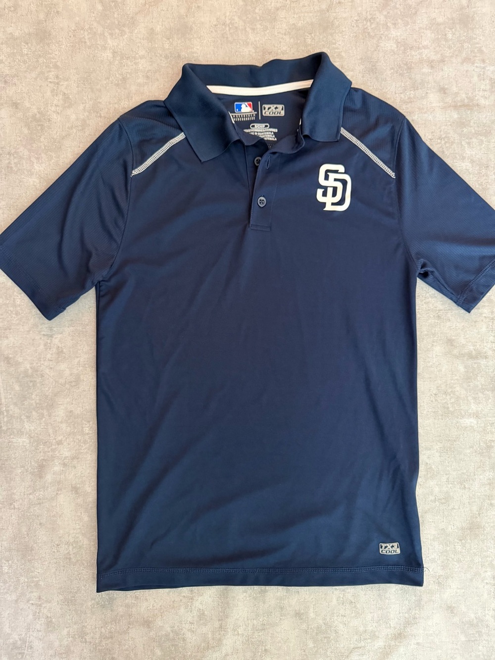 MLB Navy Polo with White SD Chest Logo